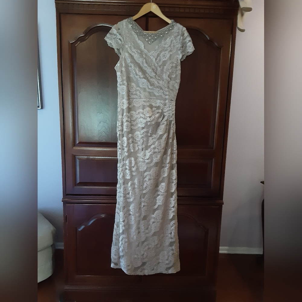 Beaded and lace gown